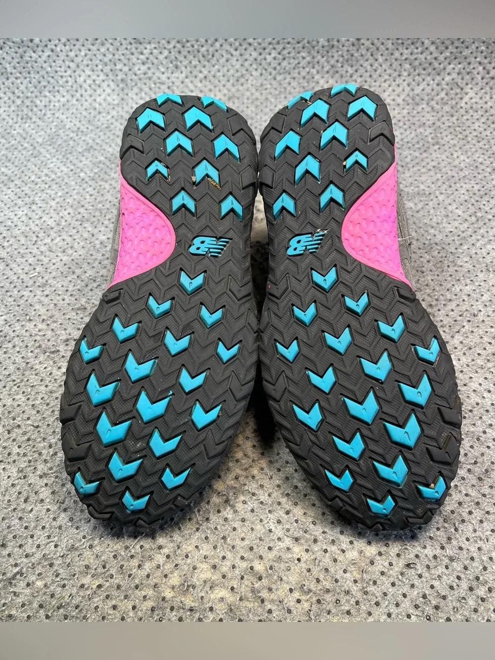 New Balance Women's Gray Athletic Sneakers with Pink and Blue Accents